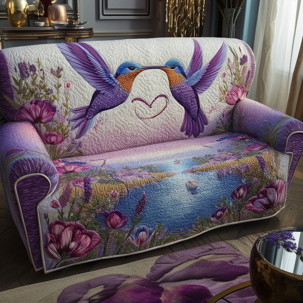 Nature Serenade Quilted Sofa Cover Covers For Sofas Unique Hummingbird Presents