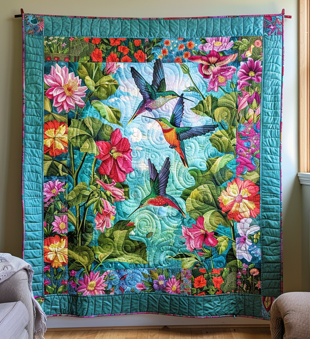 Nature's Harmony Quilted Blanket Bedroom Ideas Hummingbird Gifts For Grandma