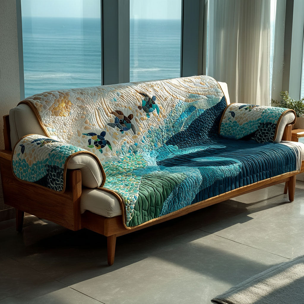 Nautical Lullaby Quilted Sofa Cover Sofa And Seat Covers Unique Gifts For Ocean Lovers