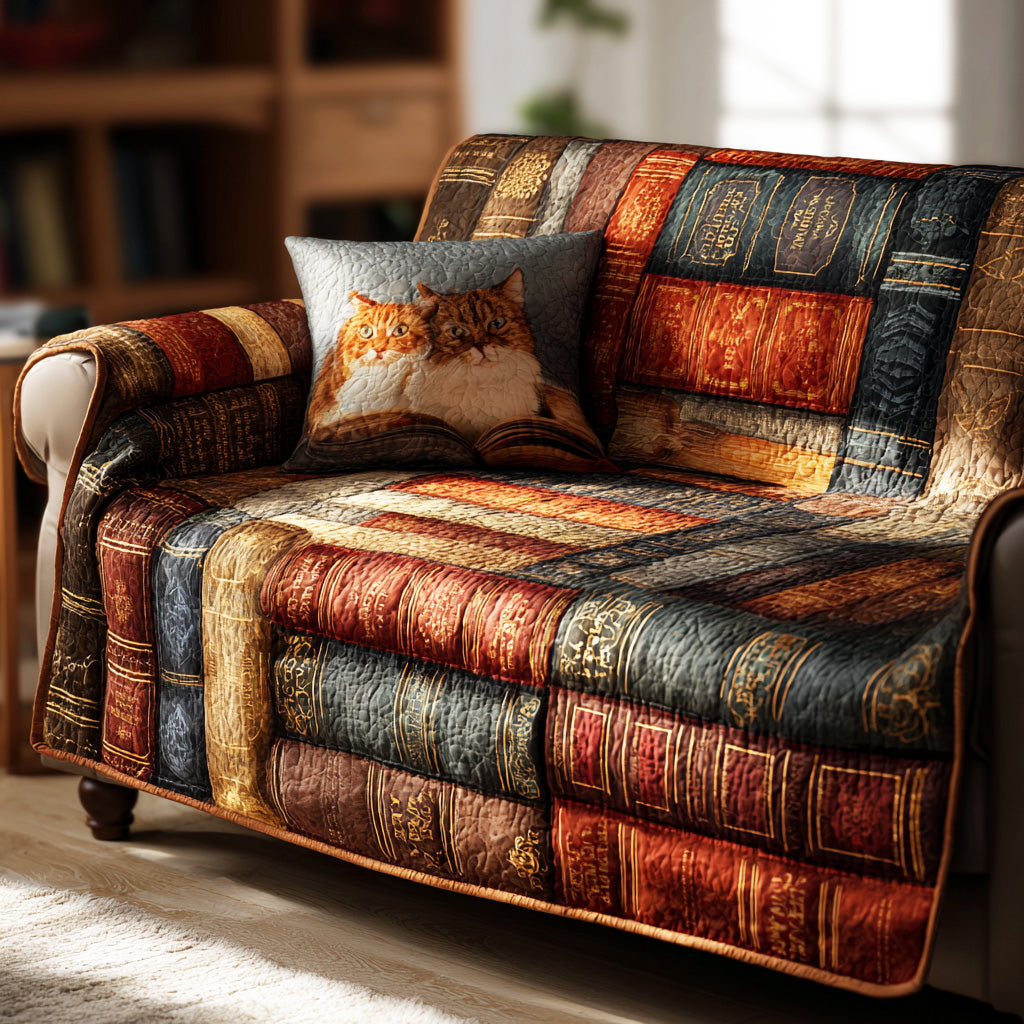 Night Study Companion Quilted Sofa Cover Home Decor Christmas Presents For Book Lovers