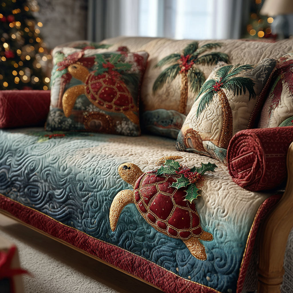 Noel Sea Turtle Quilted Sofa Cover Christmas Living Room Decor Ideas Sea Turtle Gifts For Her