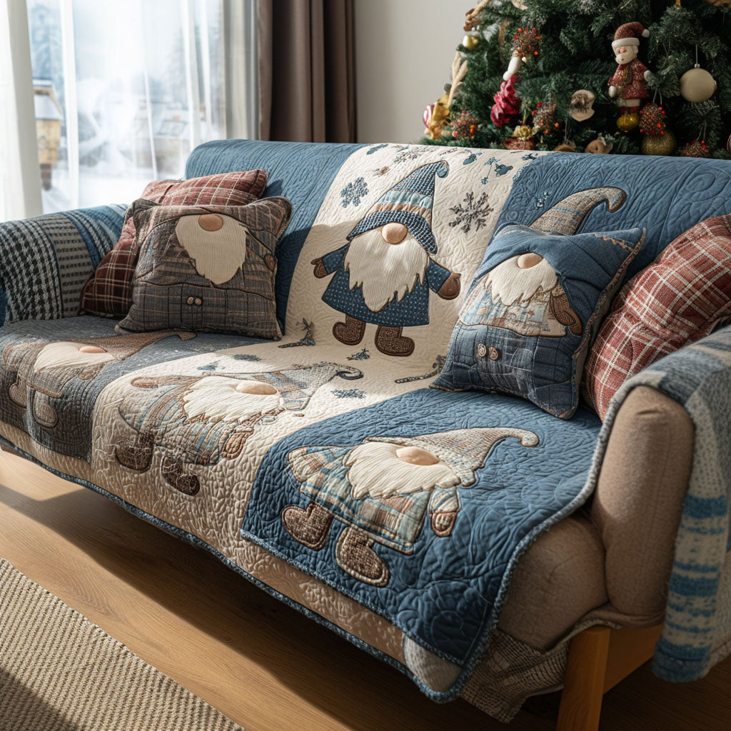 Nordic Winter Buddies Quilted Sofa Cover Sofa Cover Couch Christmas Gifts For Women