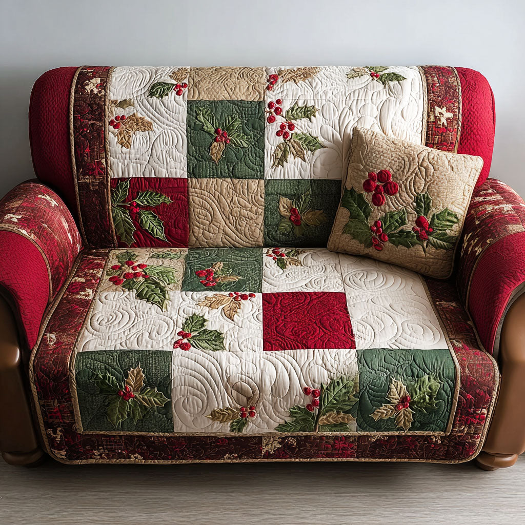 North Pole Cozy Quilted Sofa Cover Sofa Protector Cover Cool Gifts For Christmas Holiday