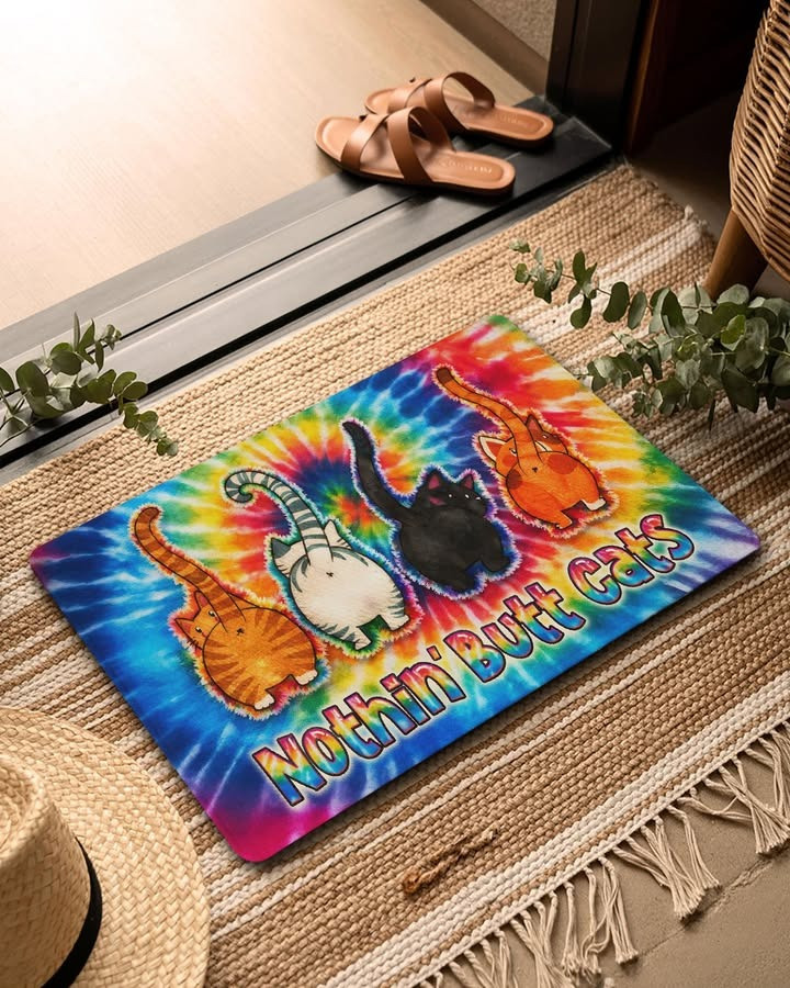 Nothin' But Cats Colorful Swirl Doormat Cat Door Mats Funny Gifts For Cat Lovers