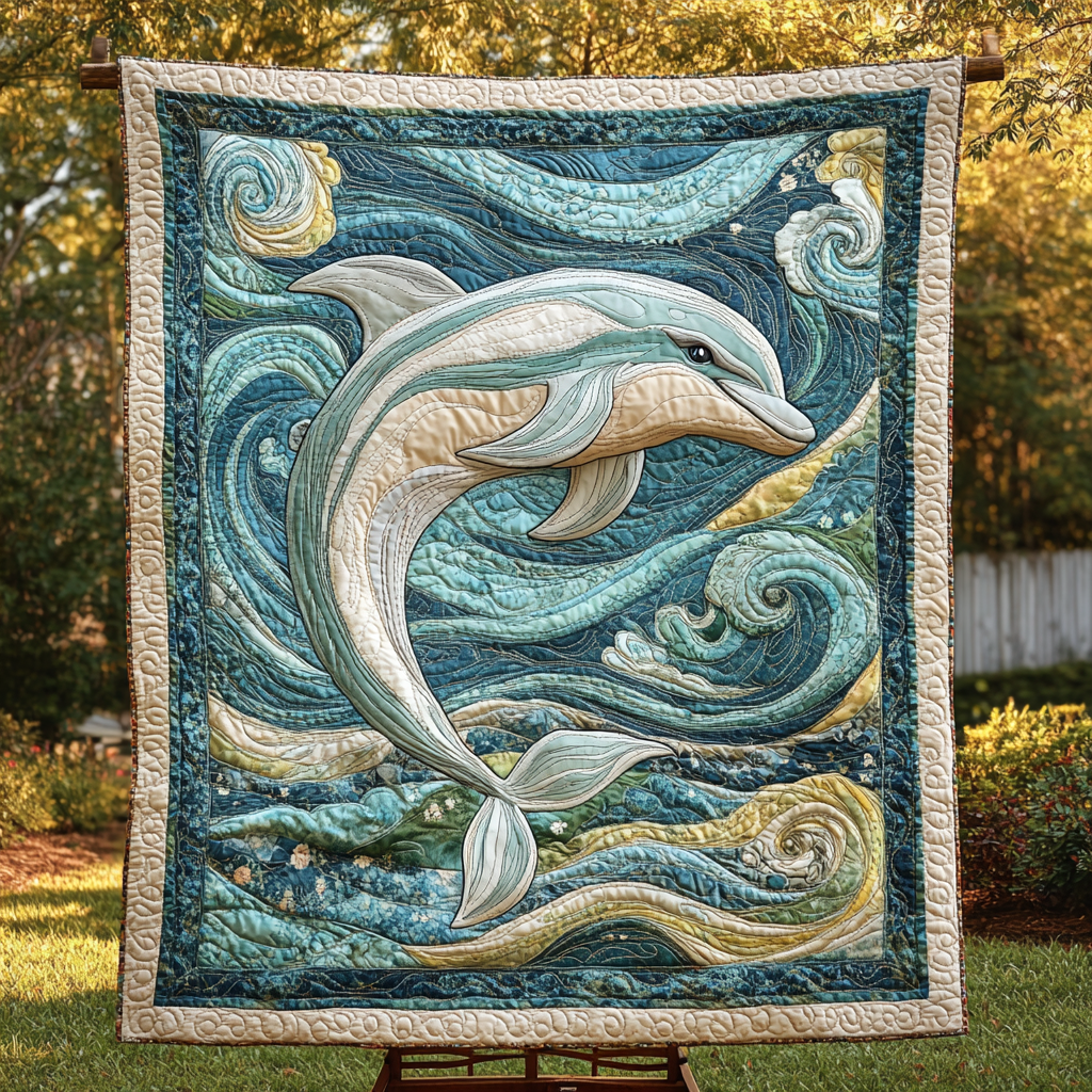 Ocean Breeze Dolphin Quilted Blanket Bed Decorations Meaningful Gifts For Mom