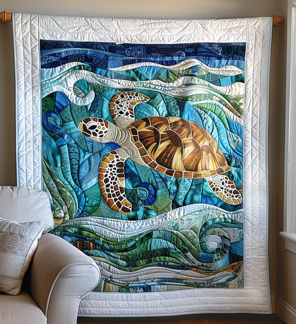 Ocean Breeze Quilted Blanket Bed Decorations Best Gifts For Turtle Lovers
