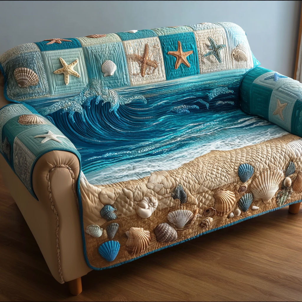 Ocean Breeze Quilted Sofa Cover Great Couch Covers Awesome Father's Day Gifts