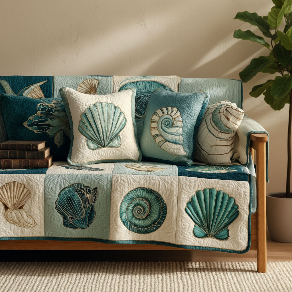Ocean Light Quilted Sofa Cover Couch Cover Sofa Mother'S Day Gifts For Beach Lovers