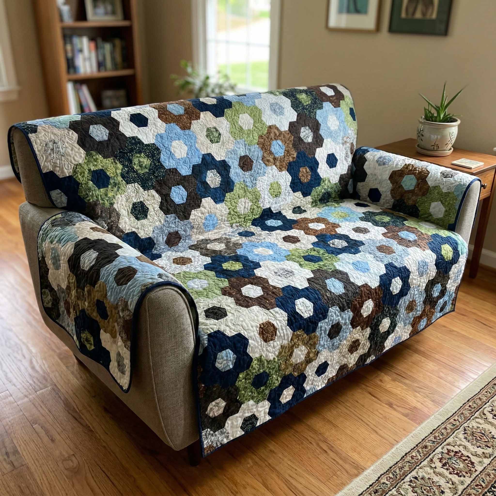 Ocean Petals Quilted Sofa Cover Couch Covers For Couches Good Couples Gifts