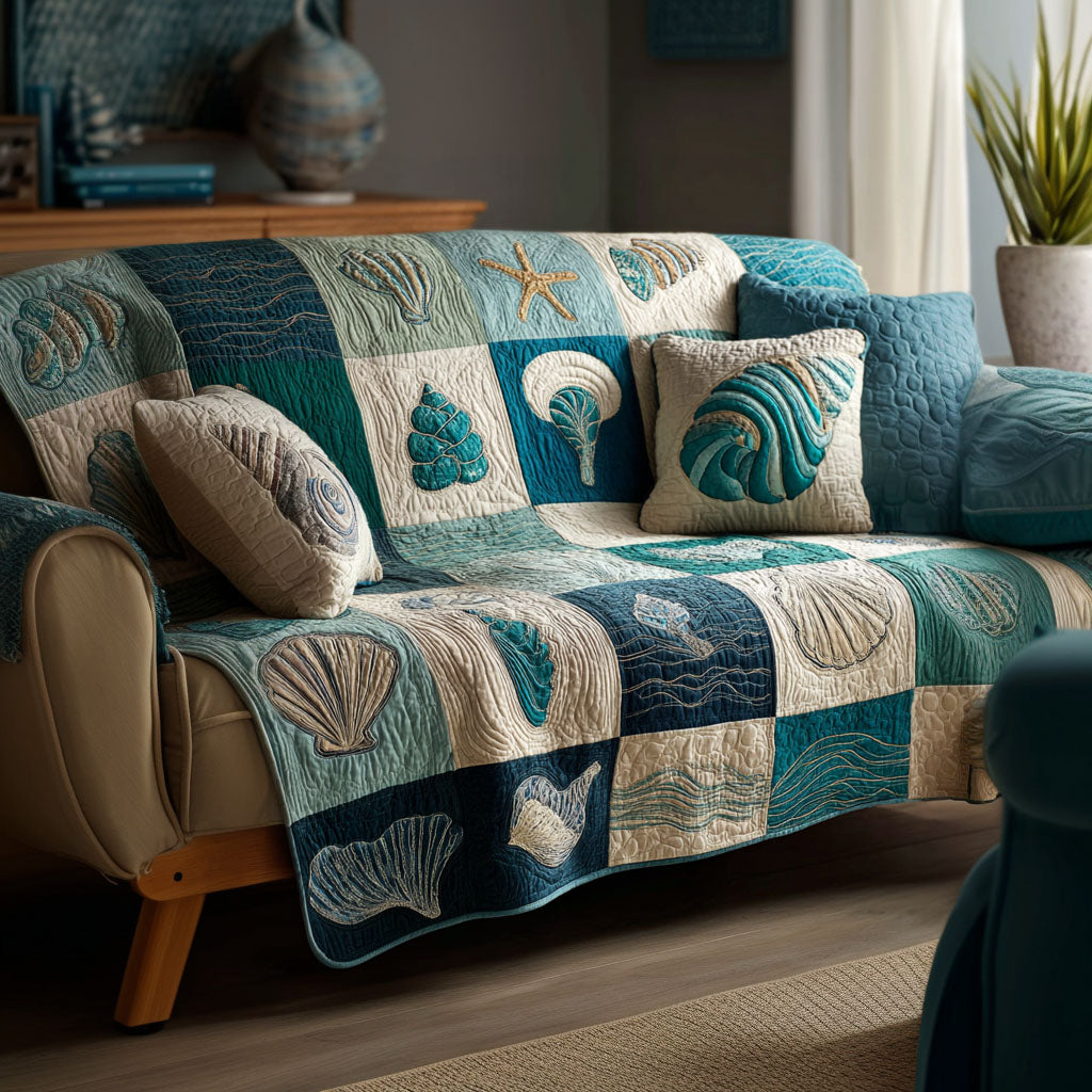 Ocean Retreat Quilted Sofa Cover Couch Covers For Couches Birthday Gift For Beach Lover