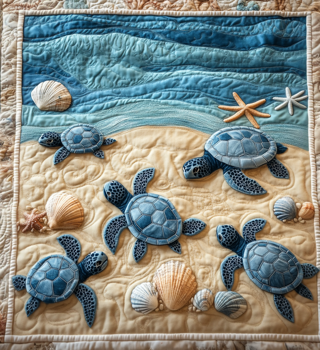 Ocean Waves Quilted Blanket Good Bed Sheet Sets Gifts With Turtles On Them