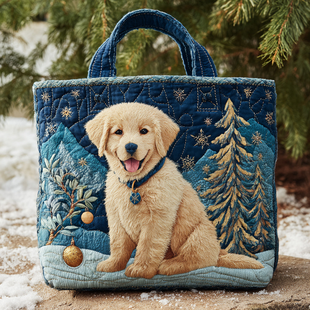 Ornament Golden Retriever Quilted Tote Bag Popular Designer Totes Mother In Law Christmas Gift
