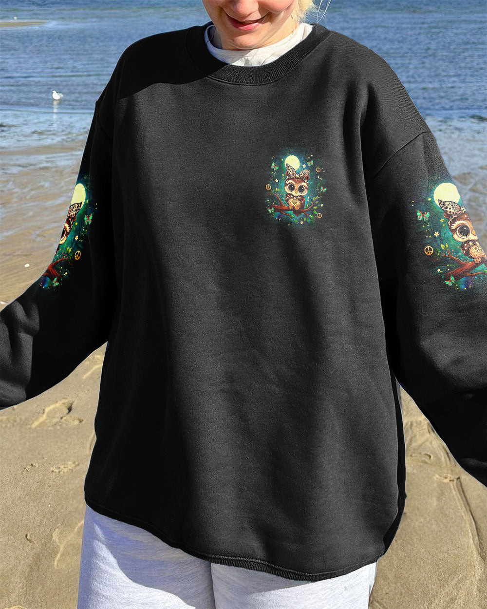 Owl Be You The World Will Adjust Sweatshirt Inspirational Quote Merch Gift For Mom - Image 2