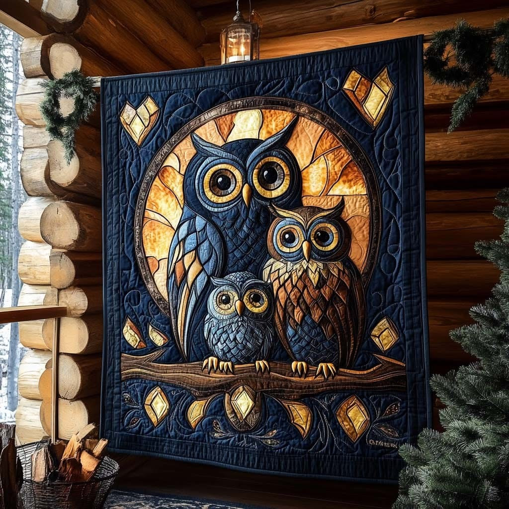 Owl Night Twilight Watcher Quilt Blanket Merchandise Unique Owl Themed Gift Items