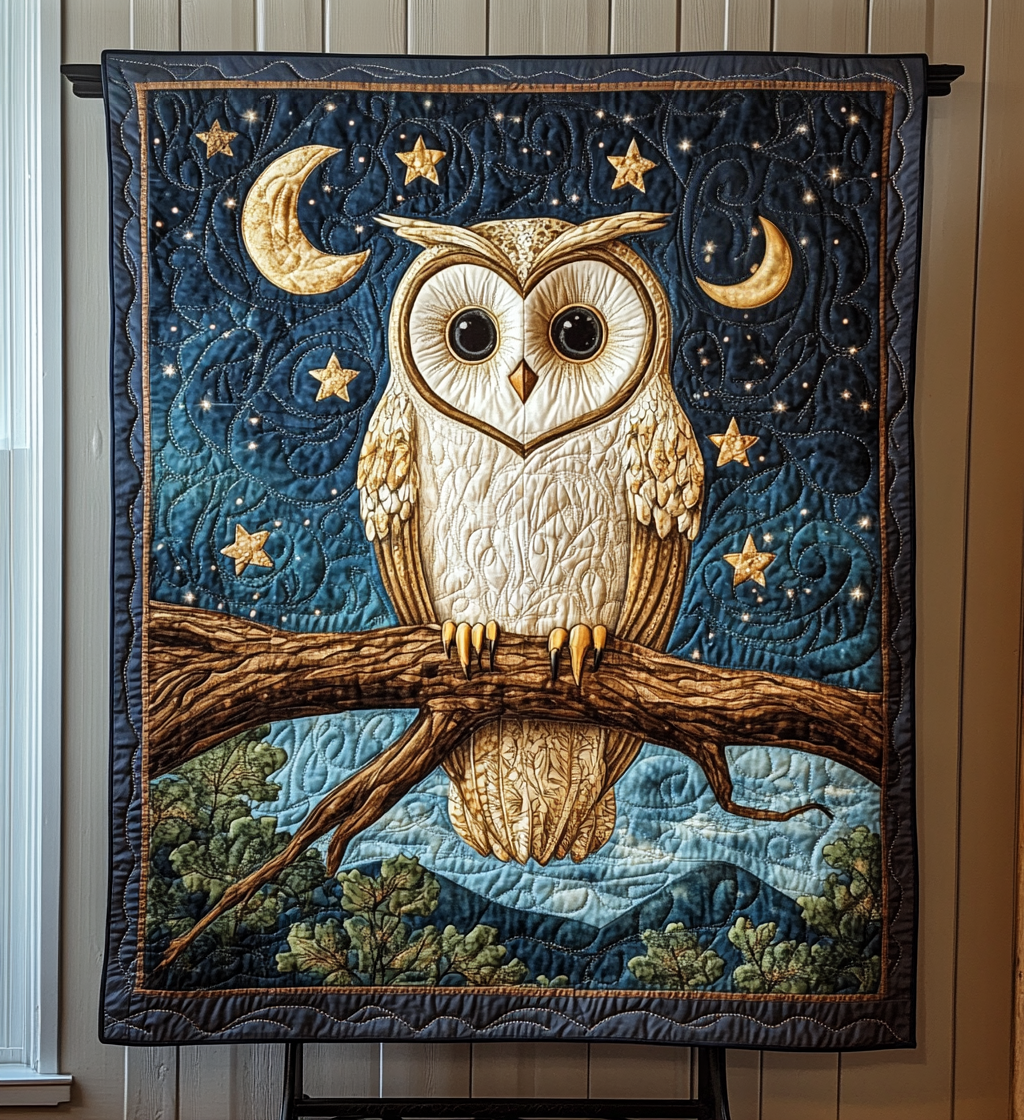 Owl Serenade Quilted Blanket Best Bedding Sets Father's Day Presents For Husband