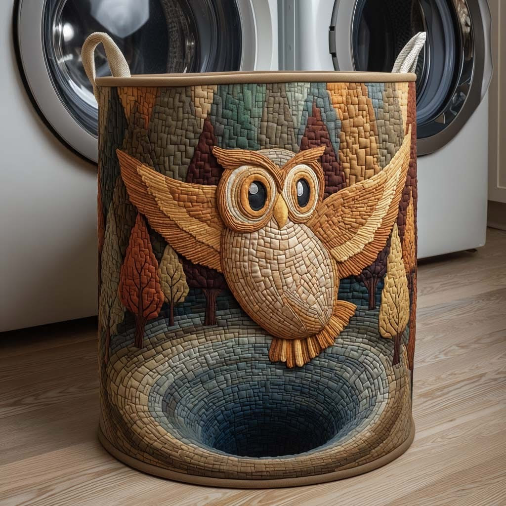 Owl Water Vortex Quilted Laundry Basket Best Hamper Basket Gifts With Owls On Them