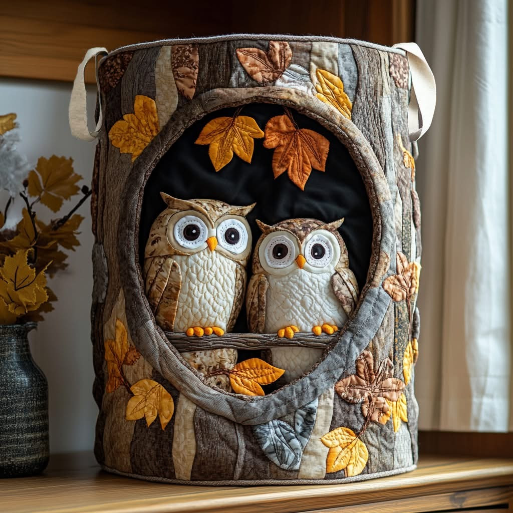 Owls Hamper Forest Quilted Laundry Basket Storage Bin For Laundry Owl Themed Gifts