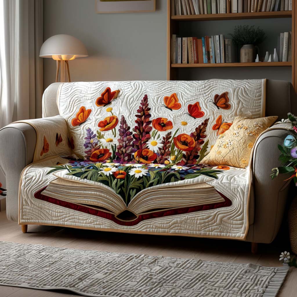 Page Harmony Quilted Sofa Cover Couch And Loveseat Covers Gifts For Readers