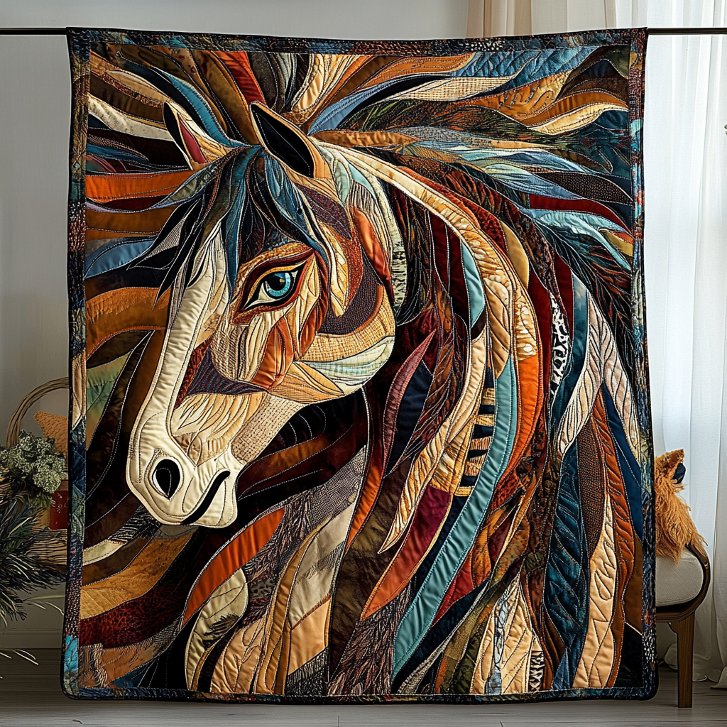 Painted Pony Quilted Blanket Bedding Decor Native American Wedding Gifts