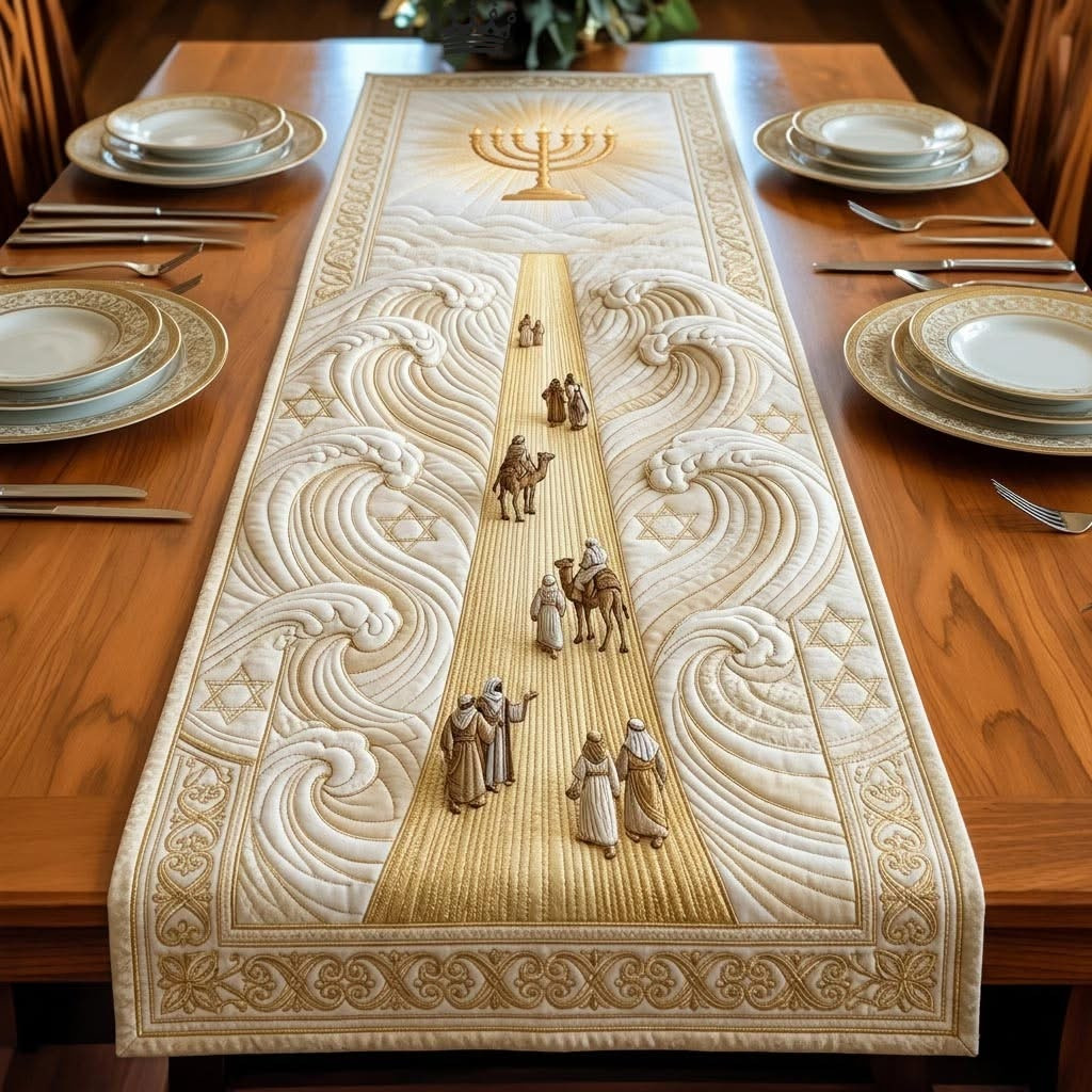 Passover Quilted Table Runner The Golden Exodus Table Runner Holiday Home Decor Jewish Gifts