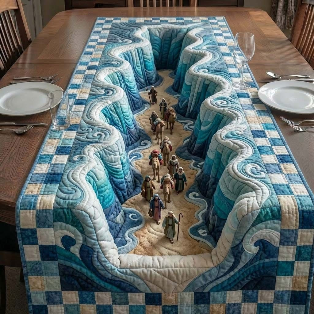 Passover Seder Quilted Table Runner Red Sea Seder Home Decor Best Jewish Gifts