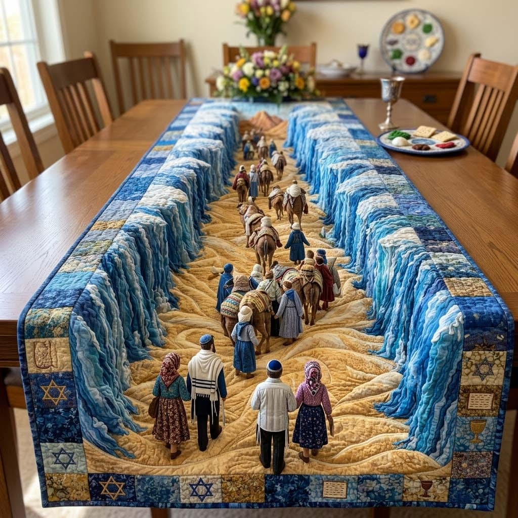 Passover Seder Quilted Table Runner Religious Table Decor Judaic Home Gifts Ideas