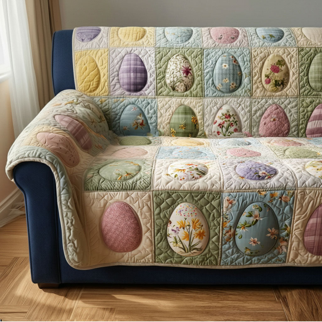 Pastel Egg Reverie Quilted Sofa Cover Recliner Couch Covers Gifts For Bunny Lovers