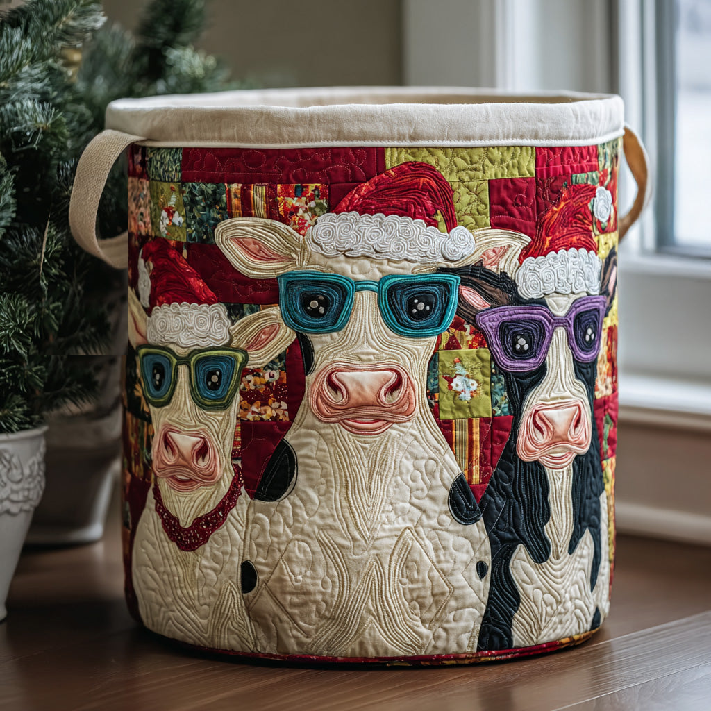 Pasture Joy Quilted Laundry Basket Stylish Laundry Basket with Quilted Texture and Handles