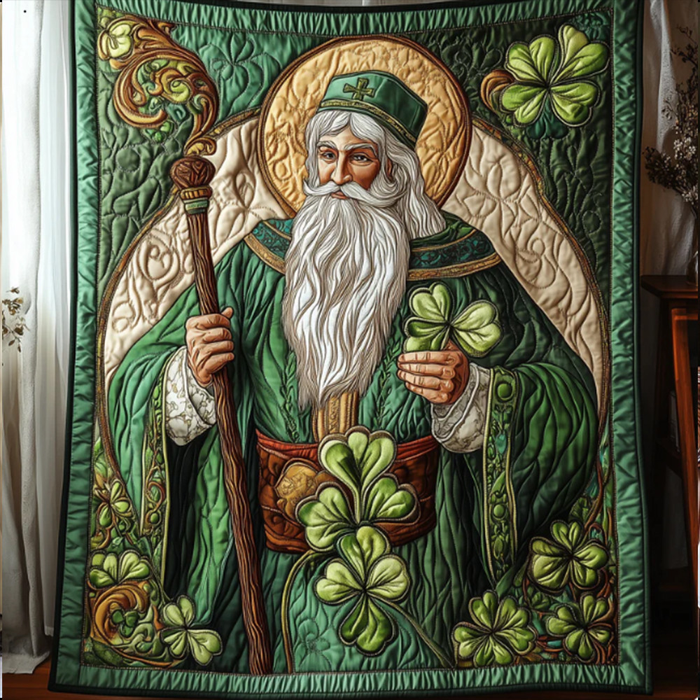 Patrick Blessing Clovers Patrick's Day Quilt Blanket Best Gift For Irish