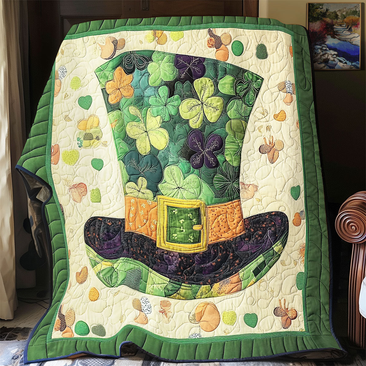 Patrick Day Hat Quilt Blanket Native American Indian Gifts