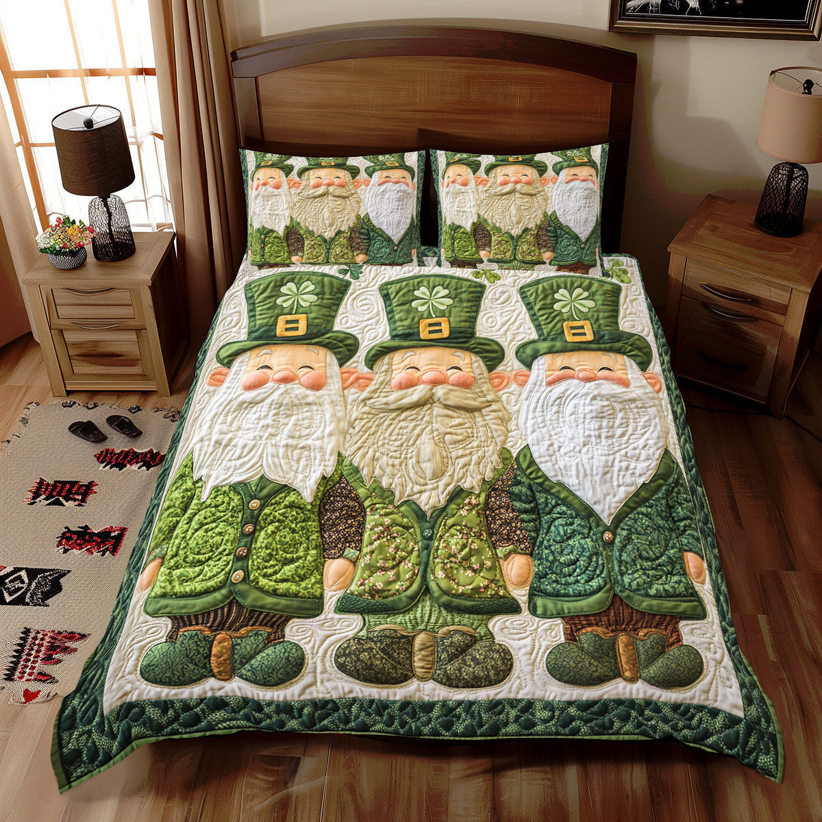 Patrick Gnome Duvet Cover Set Quilt Bedding Set Bedspread Cool St Patricks Day Gifts