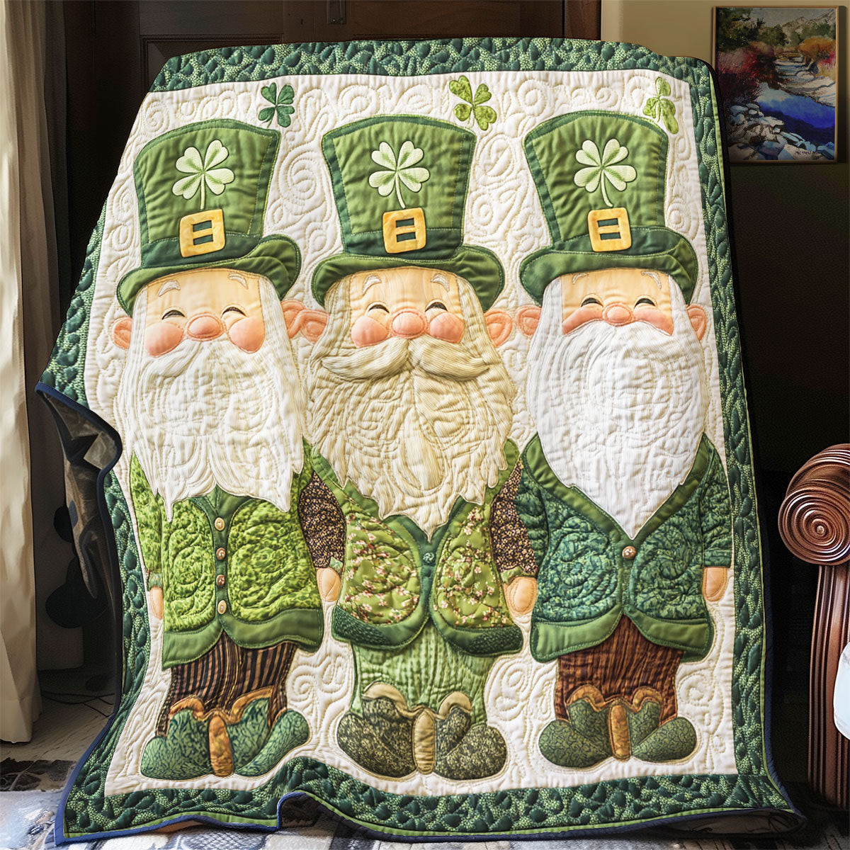 Patrick Gnome Quilt Blanket Best Throws For Sofas Blanket Funny Gnome Gifts