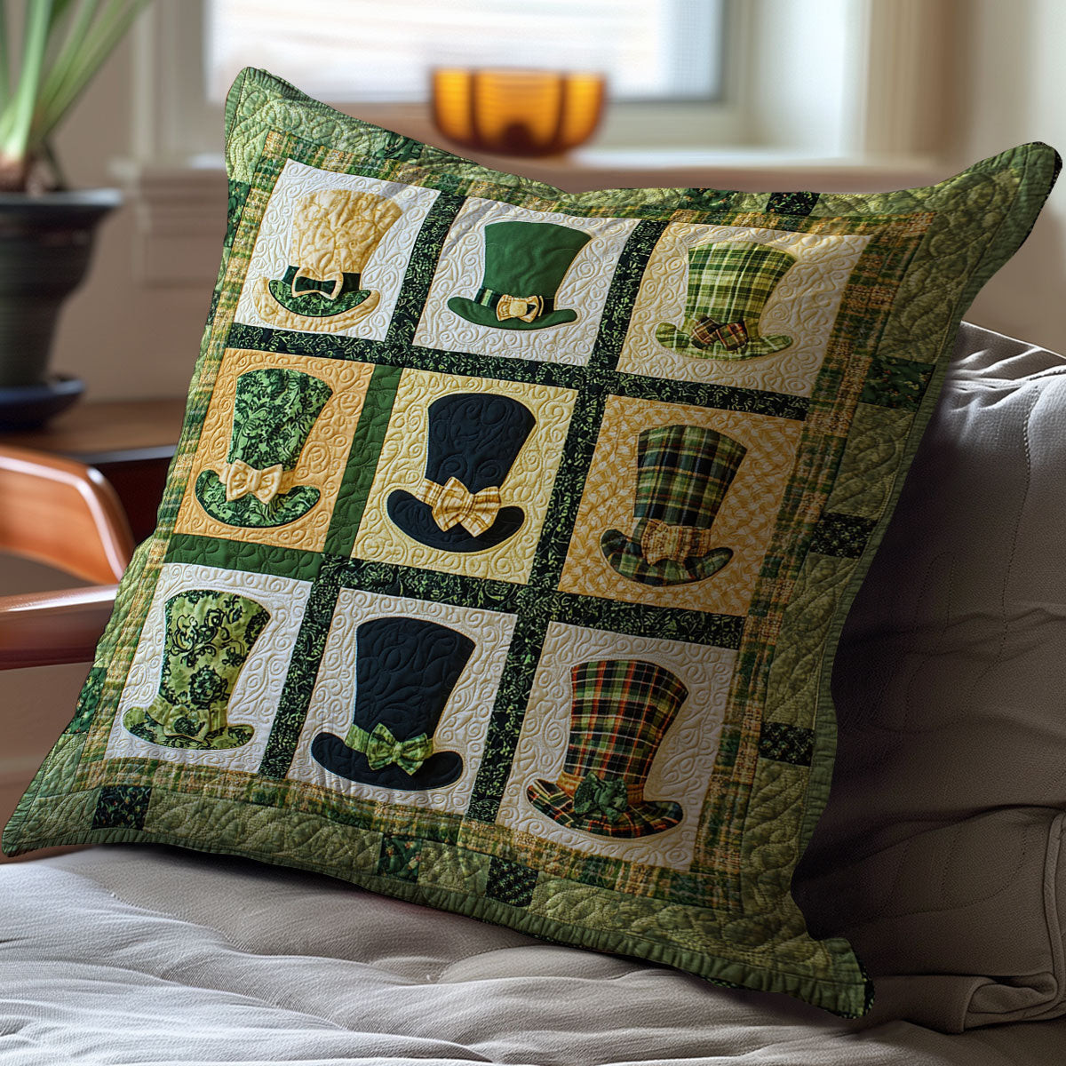 Patrick Hat Collection Quilt Pillow Case Couch Pillow Covers St Patty'S Gift Ideas