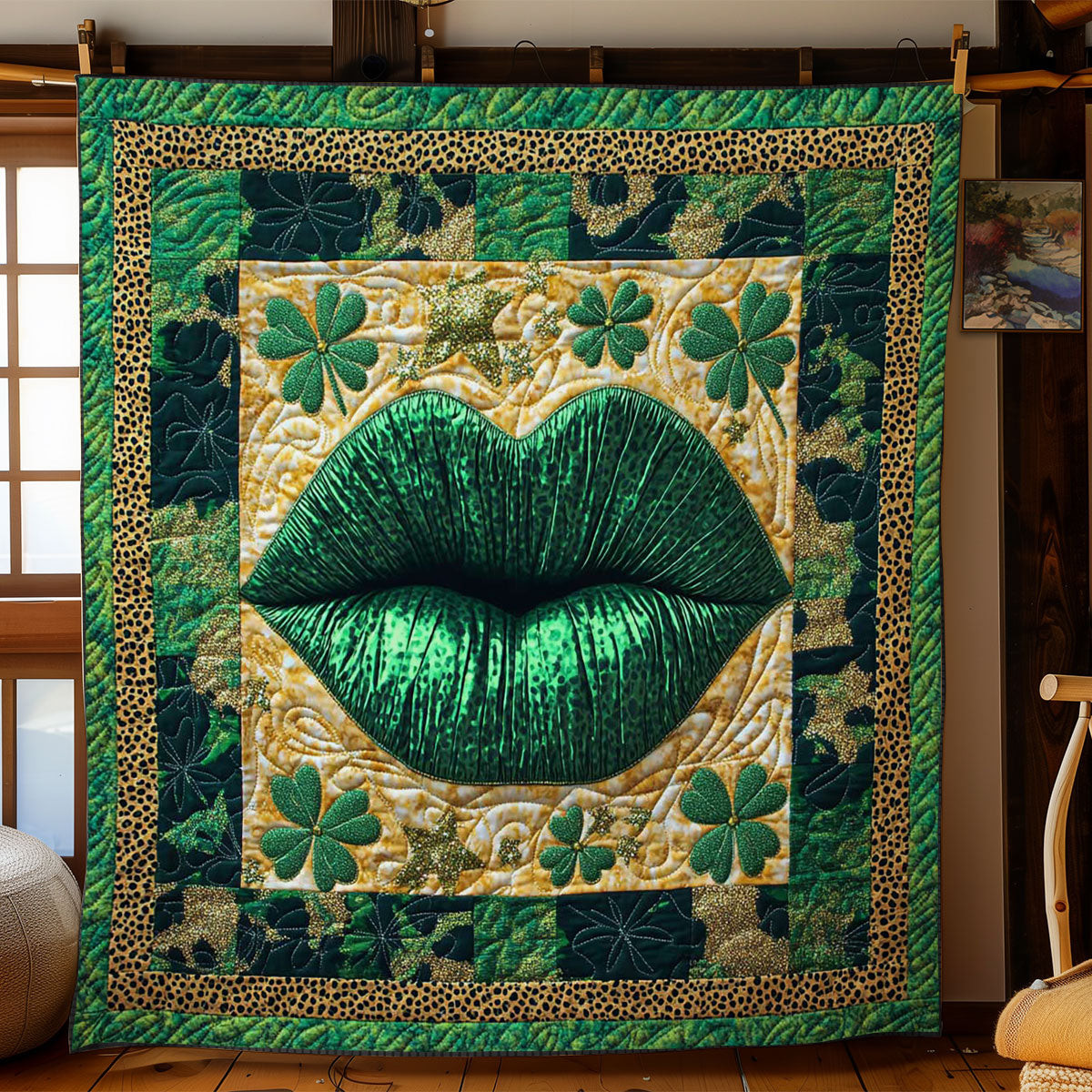 Patrick's Day Lips Quilt Blanket Best Throws For Sofas Blanket Unique St Patrick's Day Gifts
