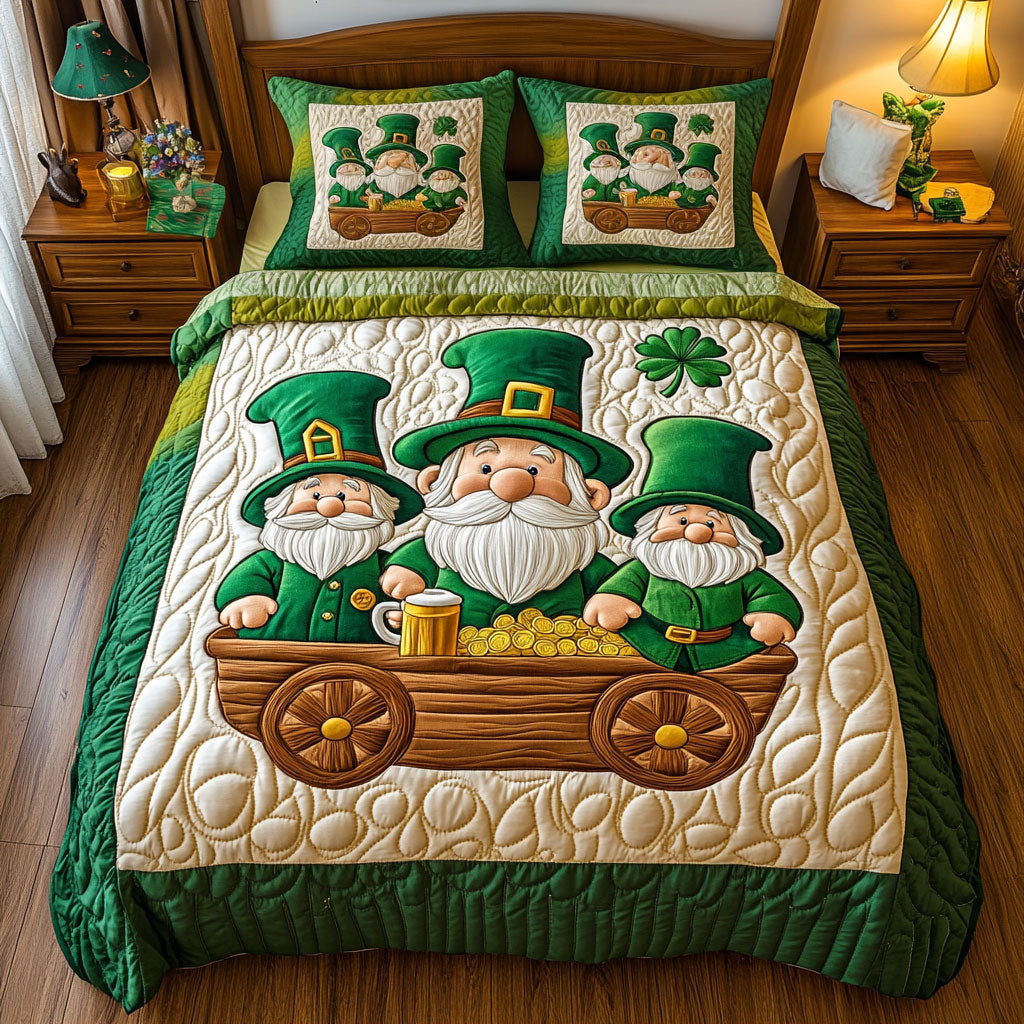 Patrick's Lucky Gnome Duvet Cover Set Quilt Bedding Set Bedspread Mother Daughter Gifts