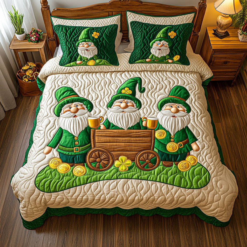 Patrick's Lucky Gnome Duvet Cover Set Quilt Bedding Set Bedspread St Pattys Day Gifts For Her