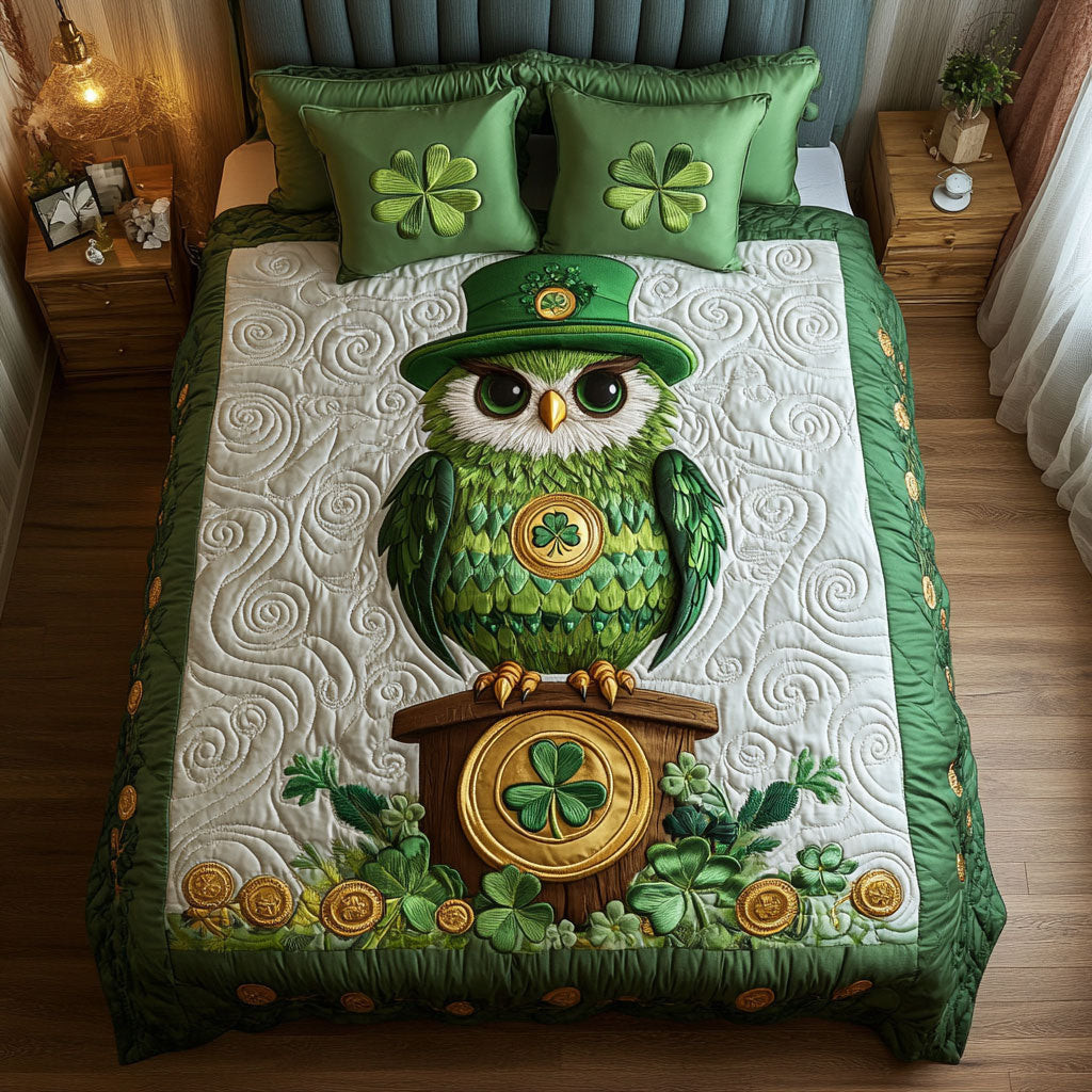 Patrick's Lucky Owl Duvet Cover Set Quilt Bedding Set Bedspread Best Father's Day Gifts For Dad