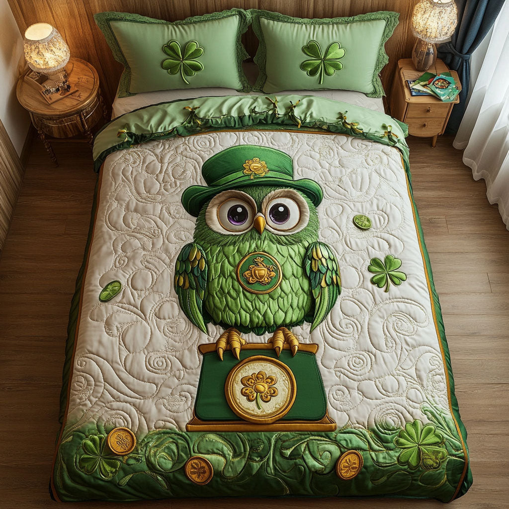 Patrick's Lucky Owl Duvet Cover Set Quilt Bedding Set Bedspread Best Father's Day Gifts For Husband