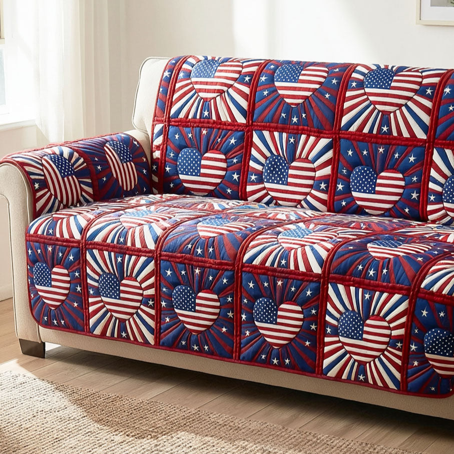 Patriot Harmony Quilted Sofa Cover Great Couch Covers Mother's Day Gift Ideas For Wife