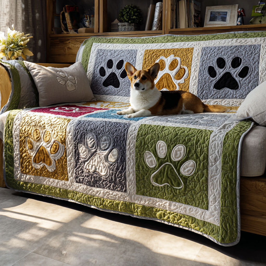 Paw Cozy Lane Quilted Sofa Cover Cool Couch Slipcovers Dog Mom Mother's Day Gifts