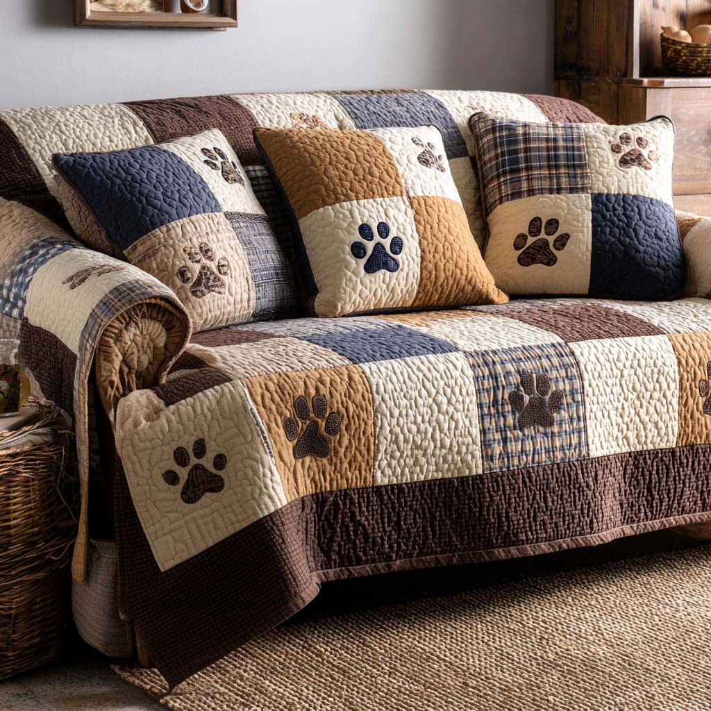 Paw Harmony Quilted Sofa Cover Nice Sofa Covers Birthday Present For Dog Lovers