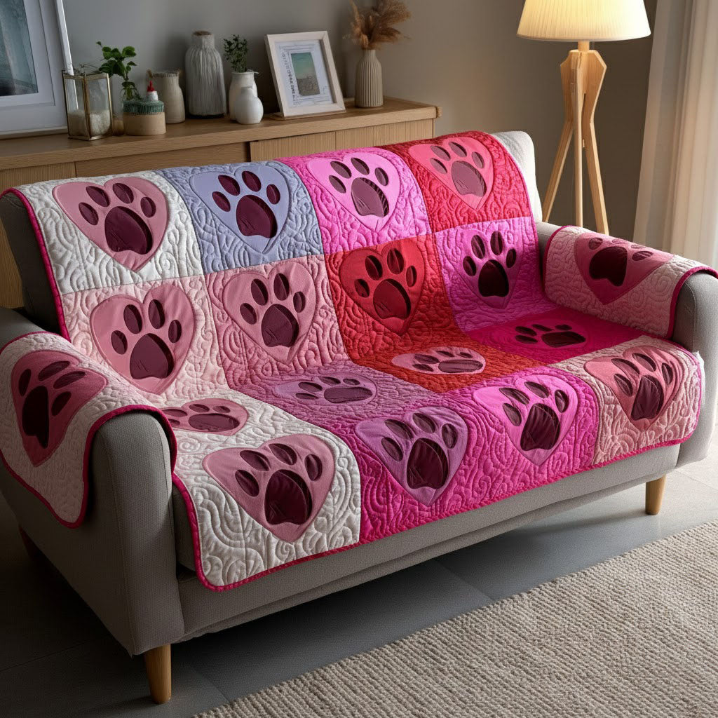 Paw Petals Quilted Sofa Cover Cool Sofa Covers Presents For People With Dogs