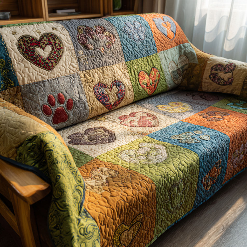 Paw Sunset Lane Quilted Sofa Cover Couch Slipcovers Doggy Presents For Christmas