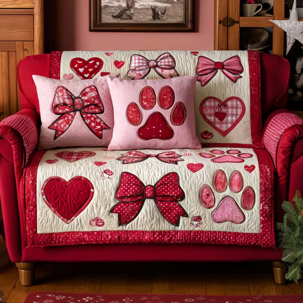 Pawfect Valentine Quilted Sofa Cover Couch Covers Sofa Cover Cat Christmas Gifts
