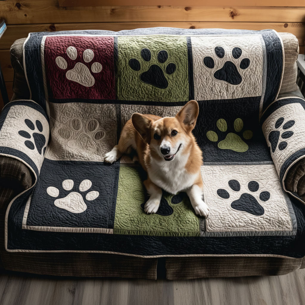 Pawline Meadows Quilted Sofa Cover Living Room Decorations Best Presents For Dog Lovers