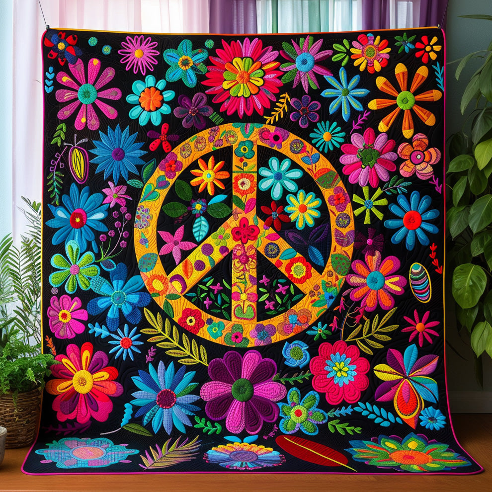 Peaceful Vibes Quilted Blanket Best Bed Sheet Set Mother Present Ideas