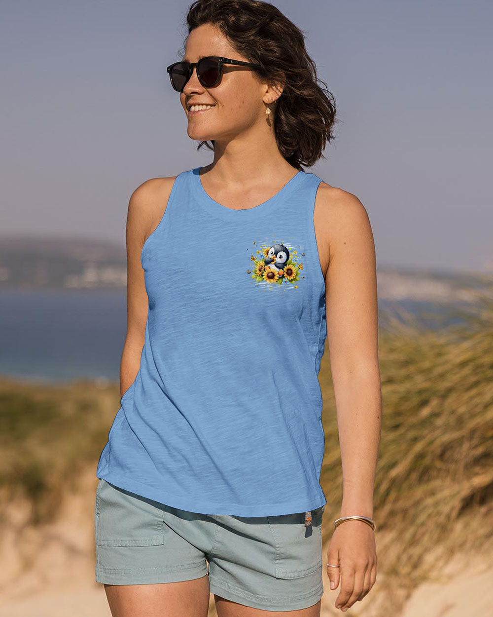 Penguin Be You The World Will Adjust Tank Top Inspirational Quote Merch Gift For Daughter - Image 2