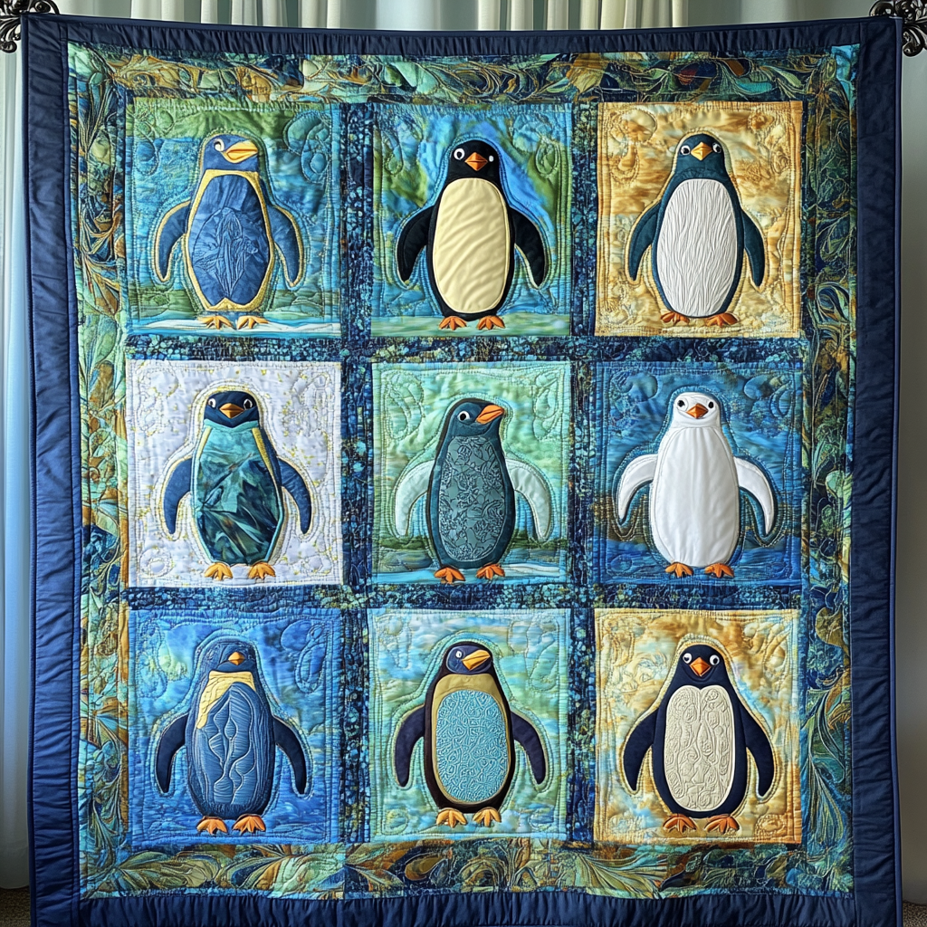 Penguin Tide Quilted Blanket Best Bedsheets Father Daughter Gifts