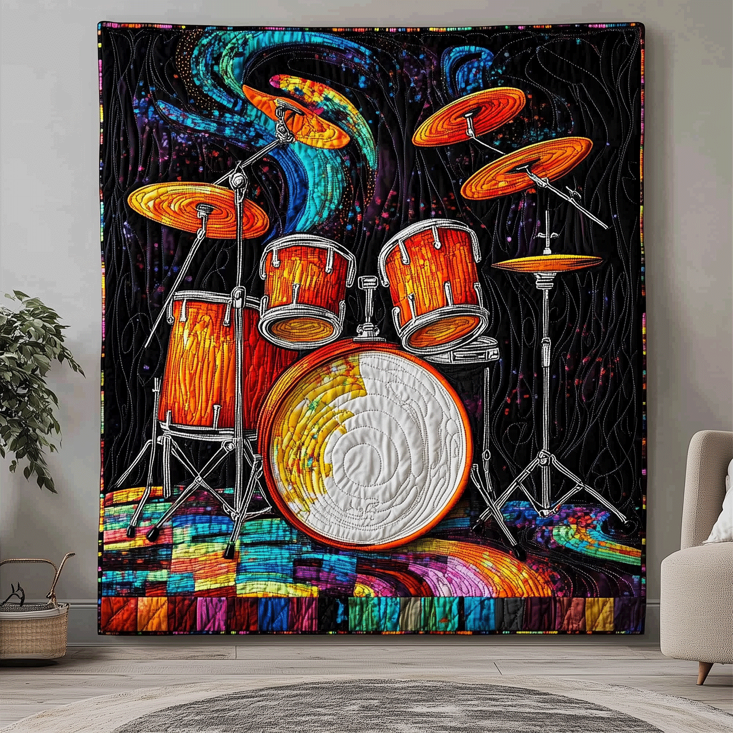Percussion Passion Quilted Blanket Best Bedsheets Mother's Day Gifts