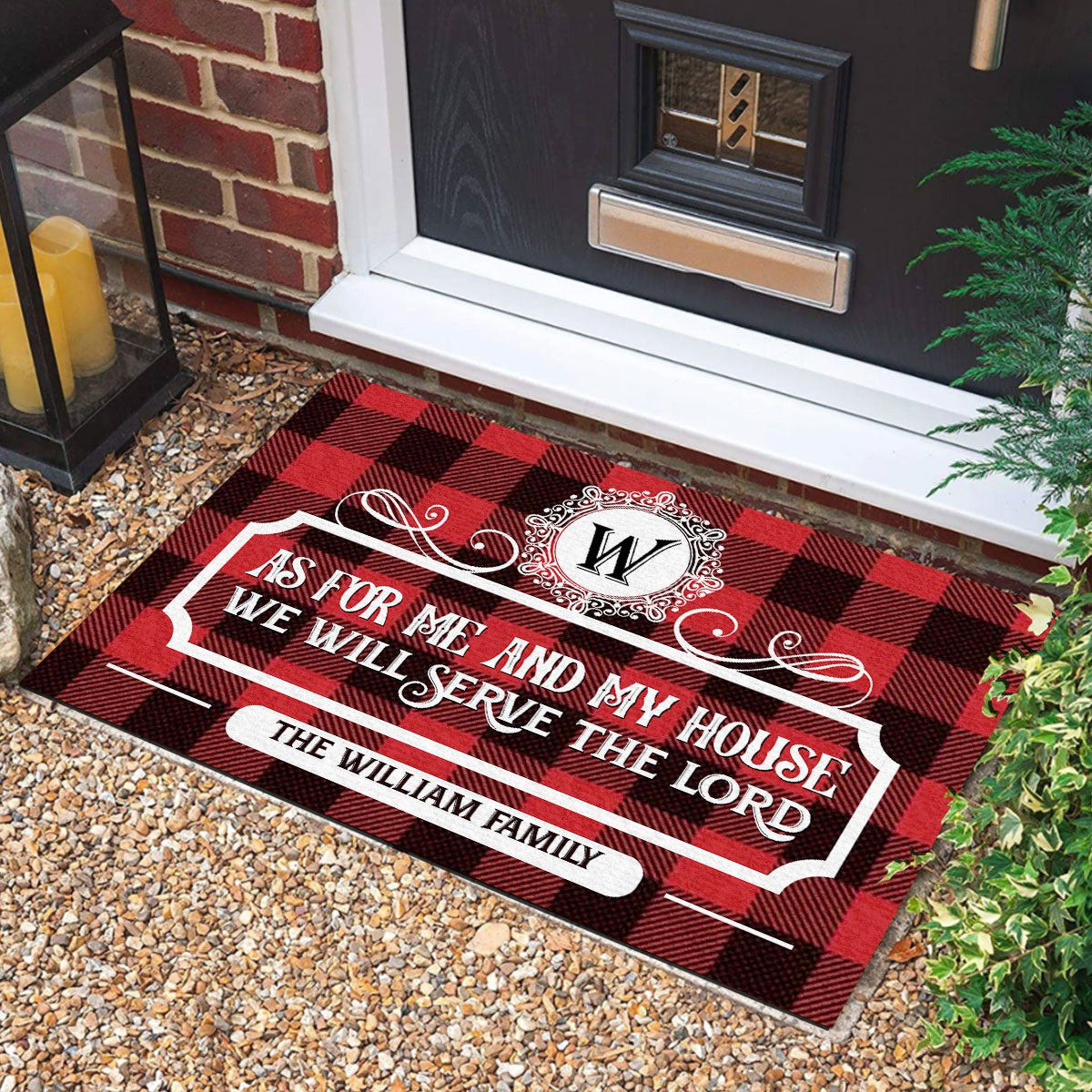 Personalized As For Me And My House We Will Serve The Lord Doormat Xmas Gifts For Christian